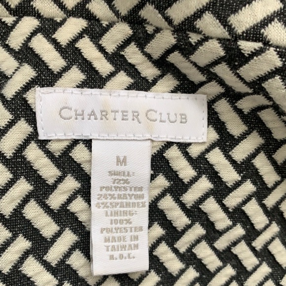 Charter Club Blazer/Jacket Grayish Black & White Size M - Poly/Rayon/Spandex - Picture 8 of 8
